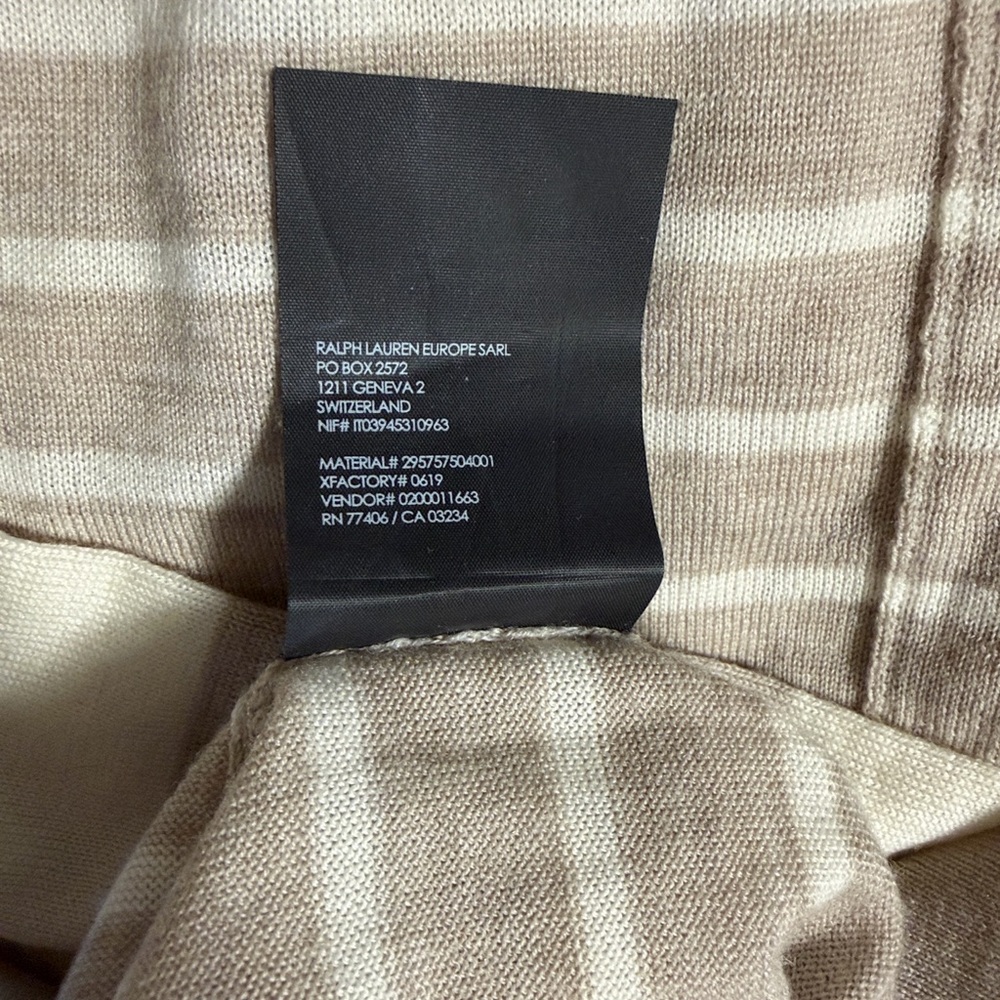 Club Monaco Ladies Striped Sweater - Tan and White - Picture 6 of 8